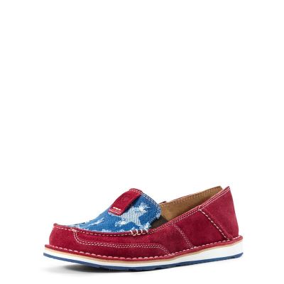 Ariat Cruiser - Loafers Schoenen Rood / Blauw Dames - 14854-498